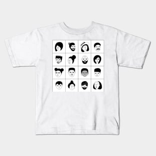 Seamless pattern with man and woman faces Kids T-Shirt